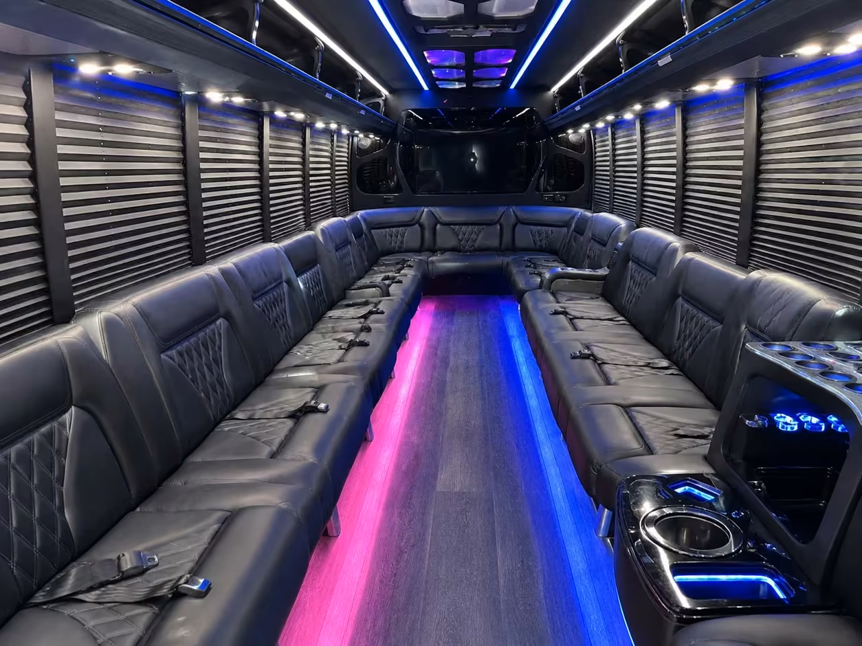 18 passenger party bus interior