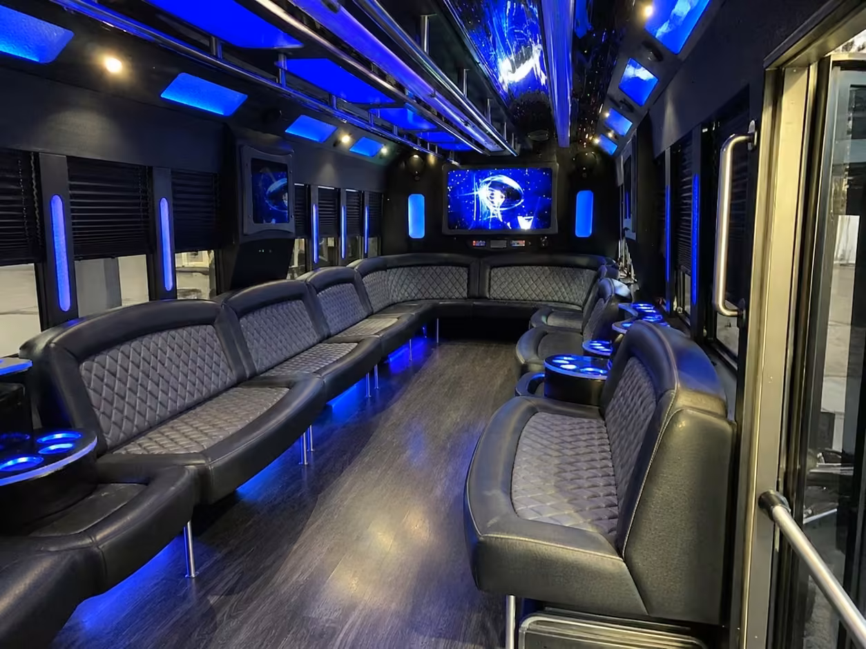 25 passenger party bus interior