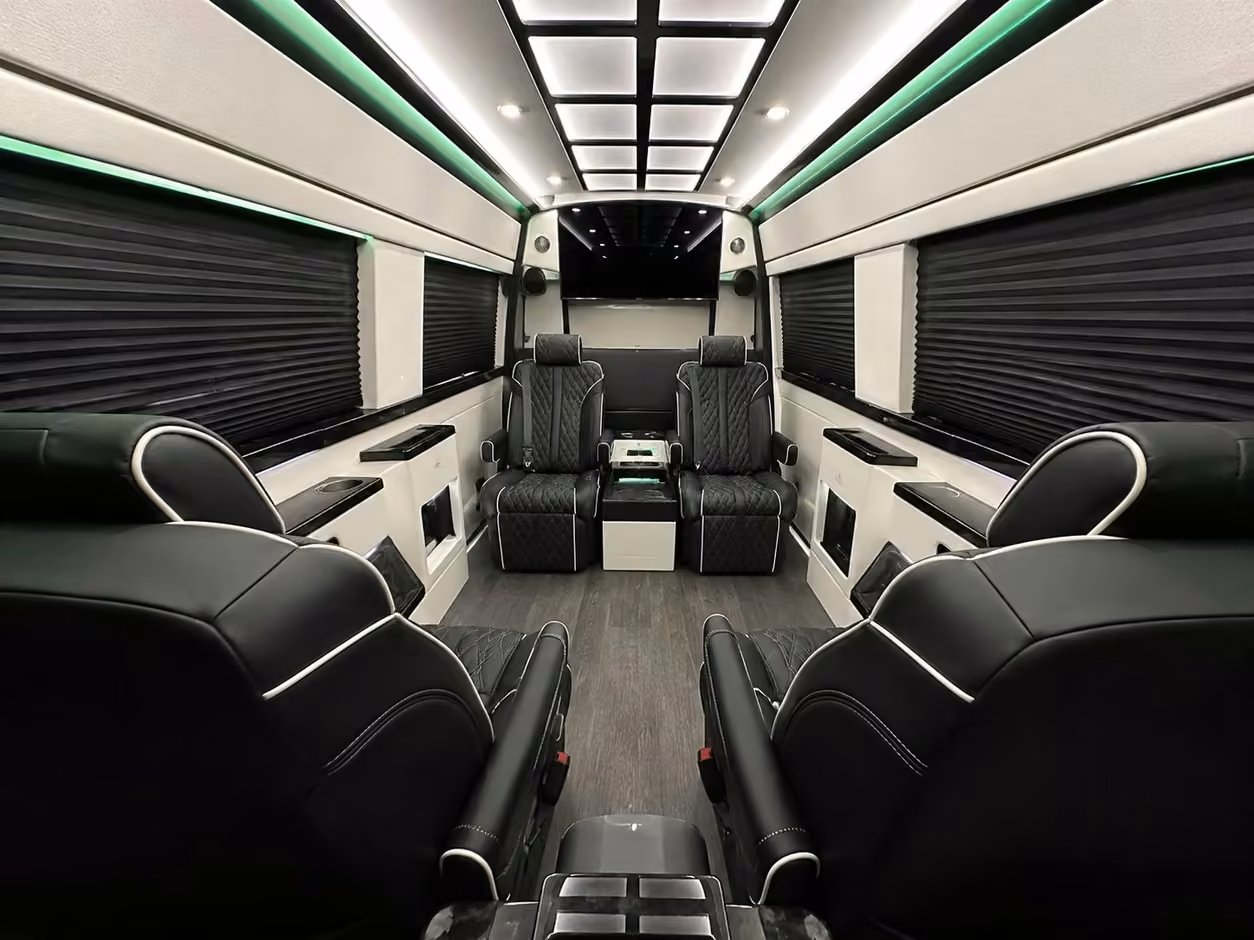sprinter van rental with driver inside